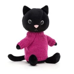 Jellycat Knuffel Kat Kniten Kitten Fuschia