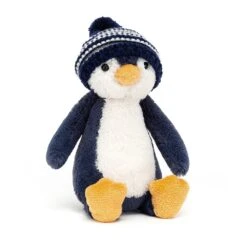 Jellycat Knuffel Pinguin Bashful Bobble Hat Penguin Navy